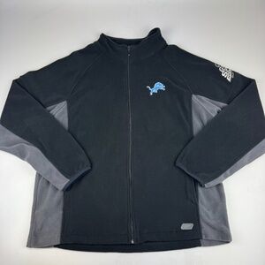Reebok Detroit Lions Mens Size L Full Zip Bud Light Fleece Jacket Sweatshirt